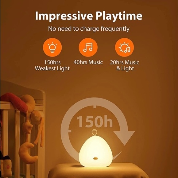 Portable Rechargeable Bedside Lamp with built in Sound Machine - Picture 4 of 4